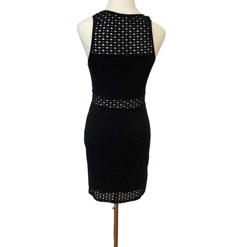 Aqua Black Eyelet Lined Dress Size L EUC - Picture 3 of 8